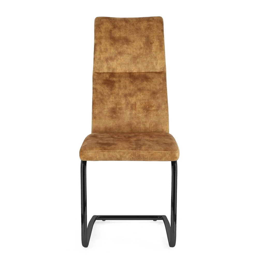 Set di 4 Sedie Imbottite in Velluto con Gambe in Acciaio - ASHER