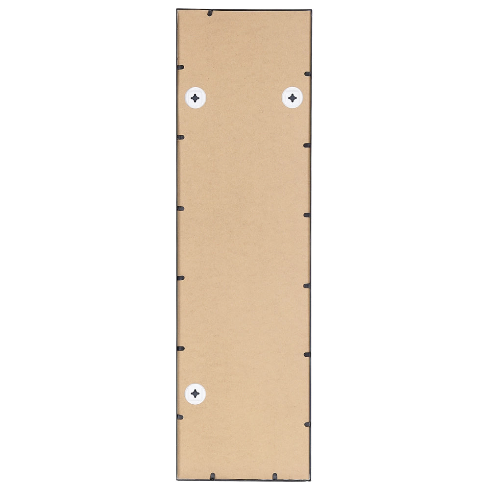 Specchio da parete a forma di finestra rettangolare con struttura in metallo di colore nero 38 x 132 cm stile moderno industriale