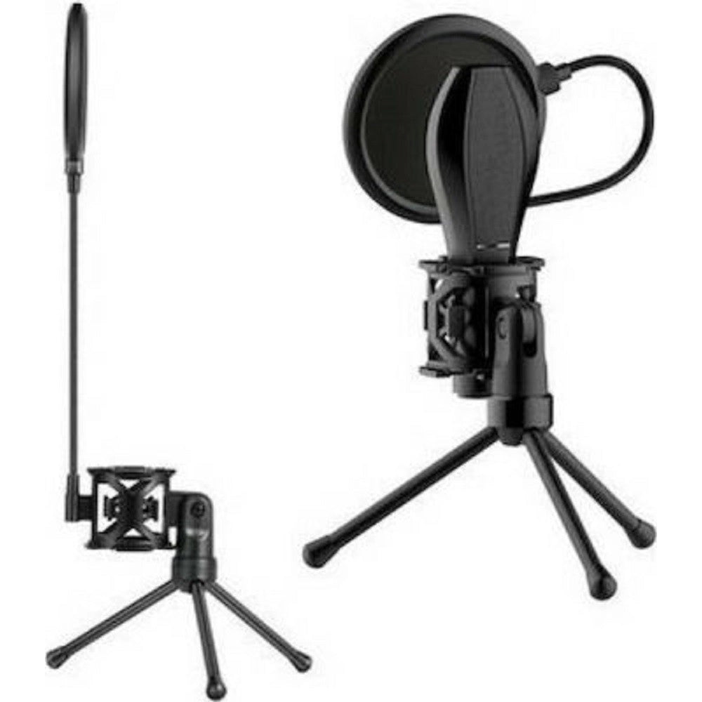 Trade Shop - Supporto Mini Microfono Tavolo Ps-2 Kit Filtro Anti Pop Treppiedi Ragno Microfono -