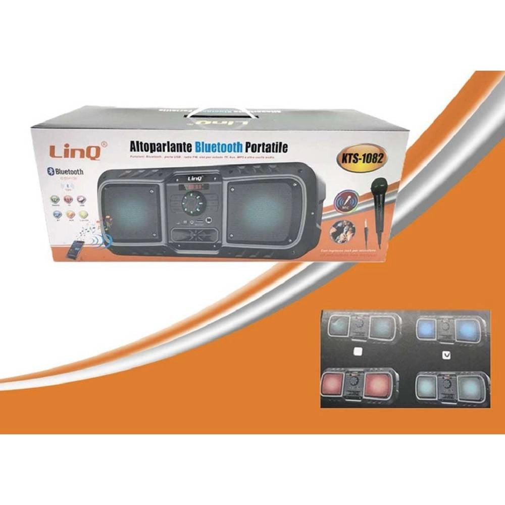 Trade Shop - Altoparlante Speaker Cassa Amplificata Bluetooth Kts-1082 Radio Fm Tf Usb Aux Mic -
