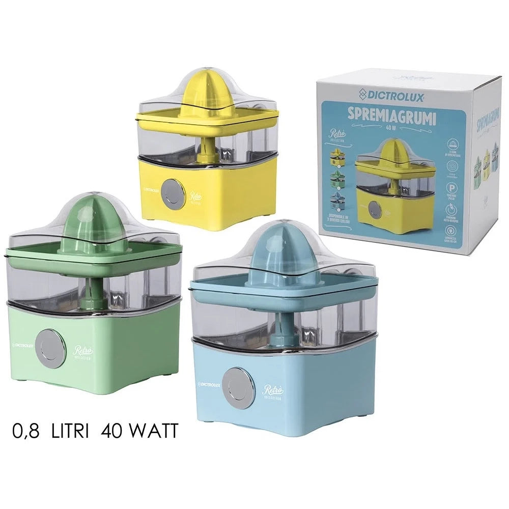 Trade Shop - Spremiagrumi Elettrico Retrò 40w Capacità 0,8lt 2 Coni Intercambiabili Filtro Antipolpa -