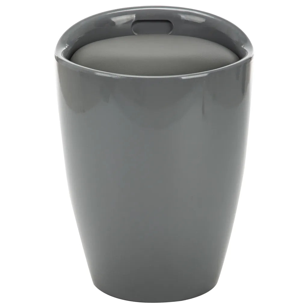 Sgabello con Contenitore Grigio in Similpelle cod mxl 70104