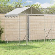 Cuccia Cani da Esterno Tetto Argento 6x2x2,5 m Acciaio Zincato 3190467