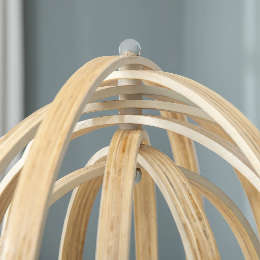 Lampada da Terra Circolare ¨C zephmum ¨C Legno Chiaro ?38x160cm 40W