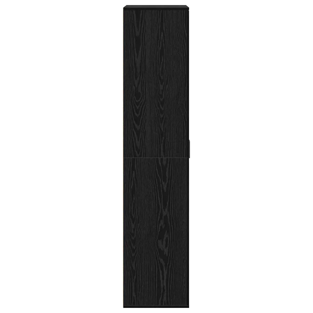 Credenza-Buffet-Armadio da cucina Rovere nero 80 x 39 x 178 cm Legno multistrato