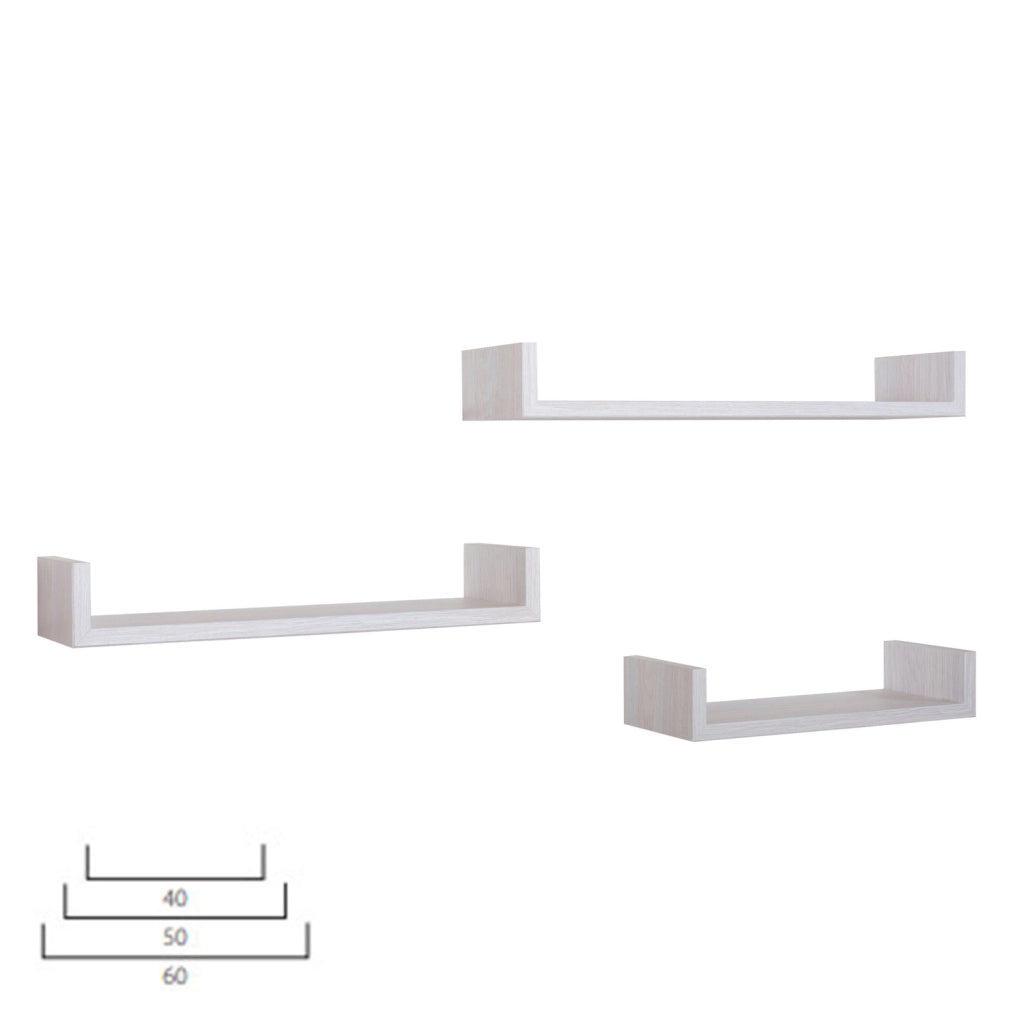Mensole da Parete Set di 3 pz colore Rovere imperiale mod. Calamita