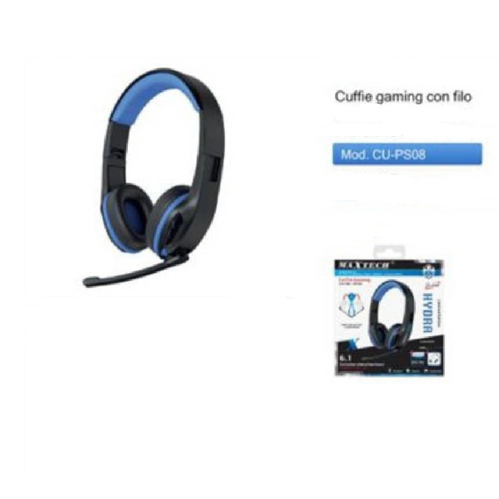 Trade Shop - Cuffie Gaming Ps4 Pc Cuffia Con Filo Microfono Vivavoce Jack Aux 3,5mm Cu-ps08 -