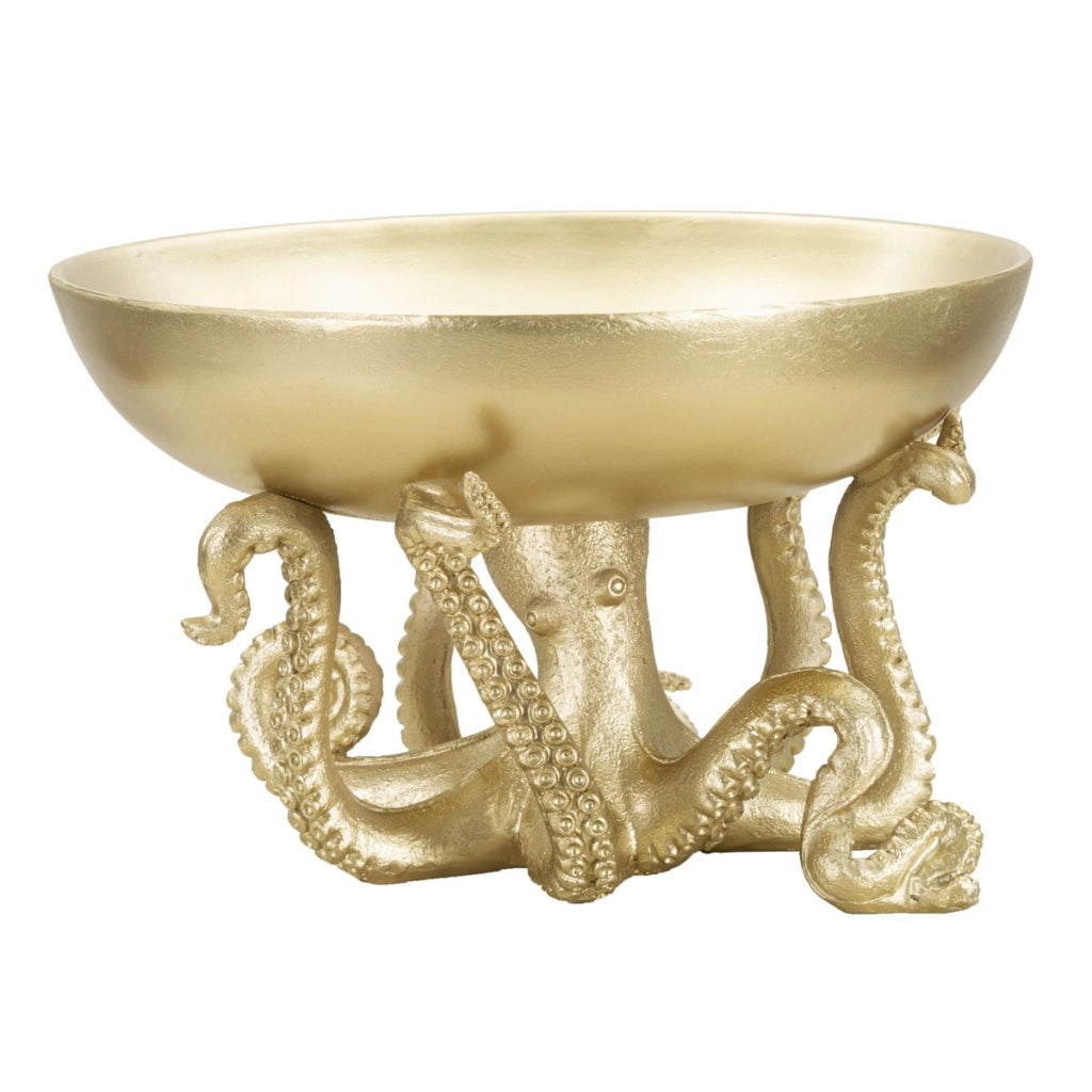 Vassoio Polipo 2, Oro, Poliresina, 30x30x18 cm