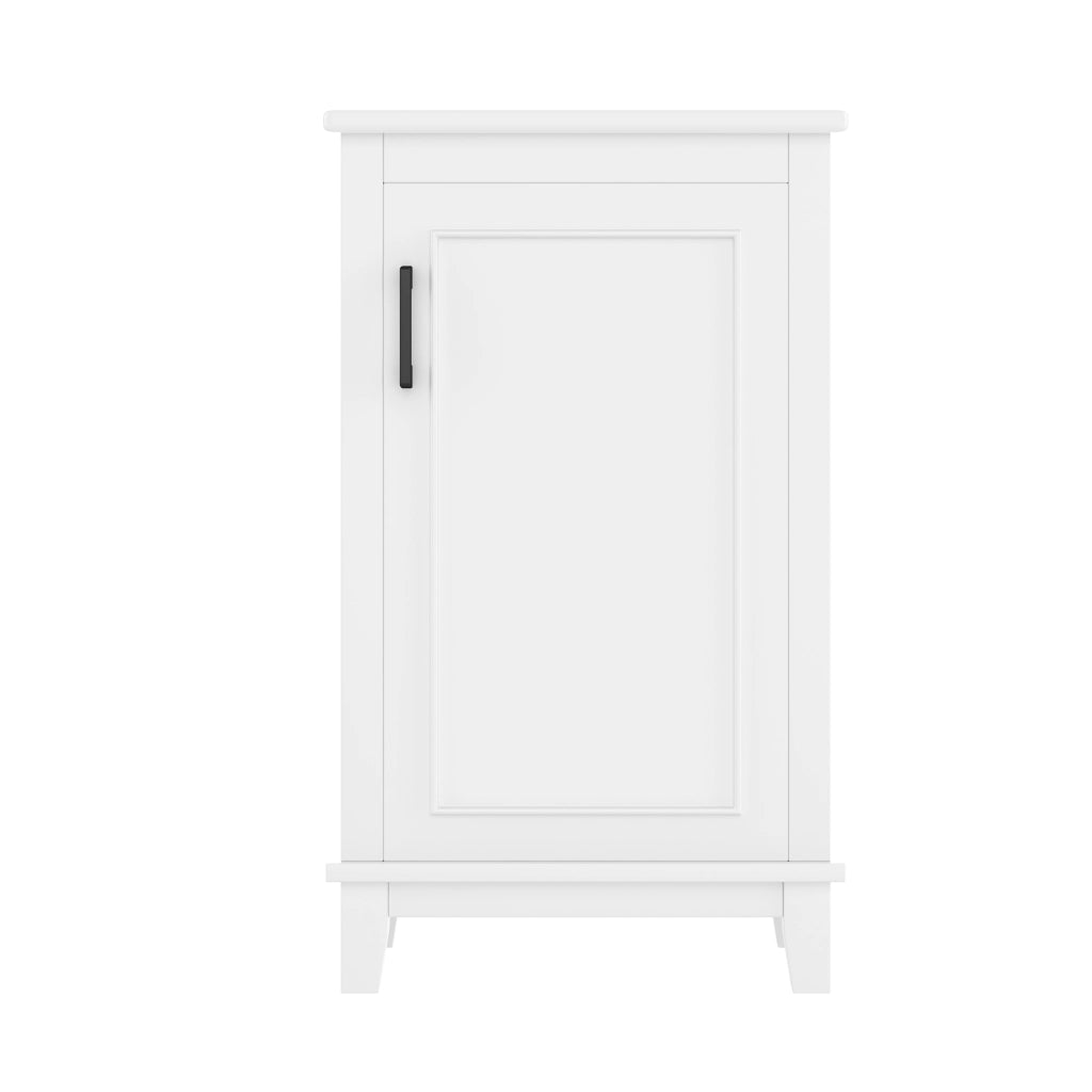 Mobile bagno freestanding 51x34x83 cm con lavabo in ceramica integrato, 1 anta, ripiano regolabile, bianco