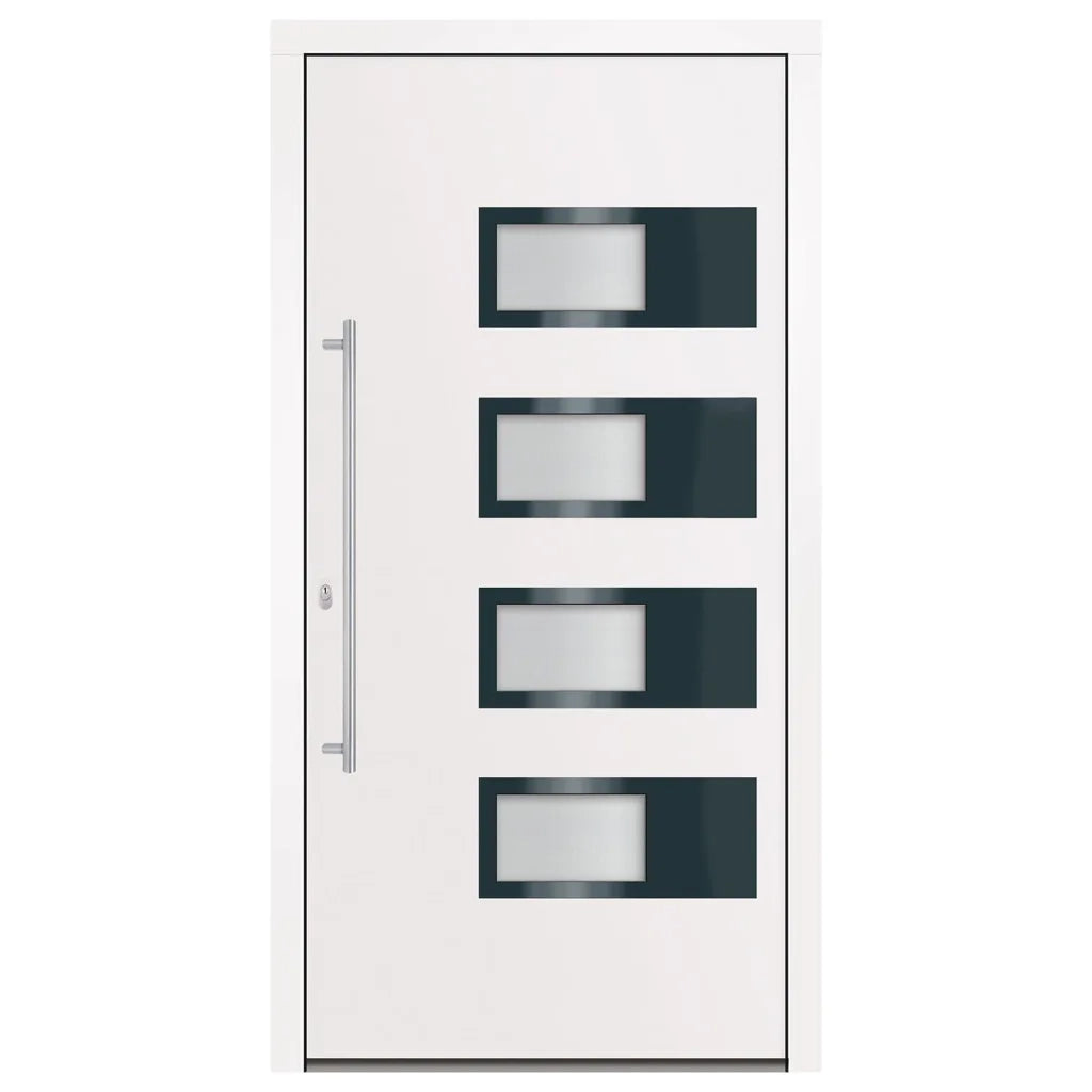 Porta Ingresso Bianca 110x210 cm in Alluminio e PVC 3157067