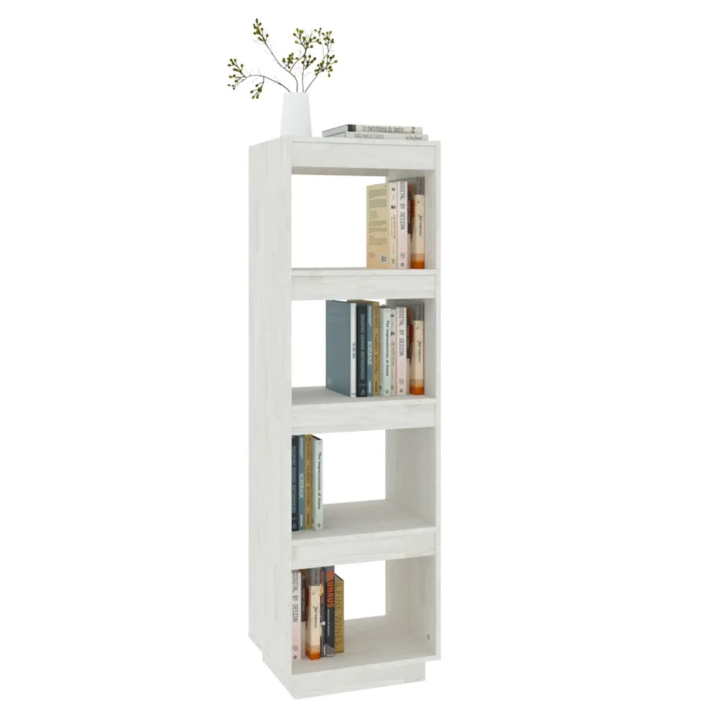 Libreria/Divisorio Bianco 40x35x135cm in Legno Massello di Pino 810850