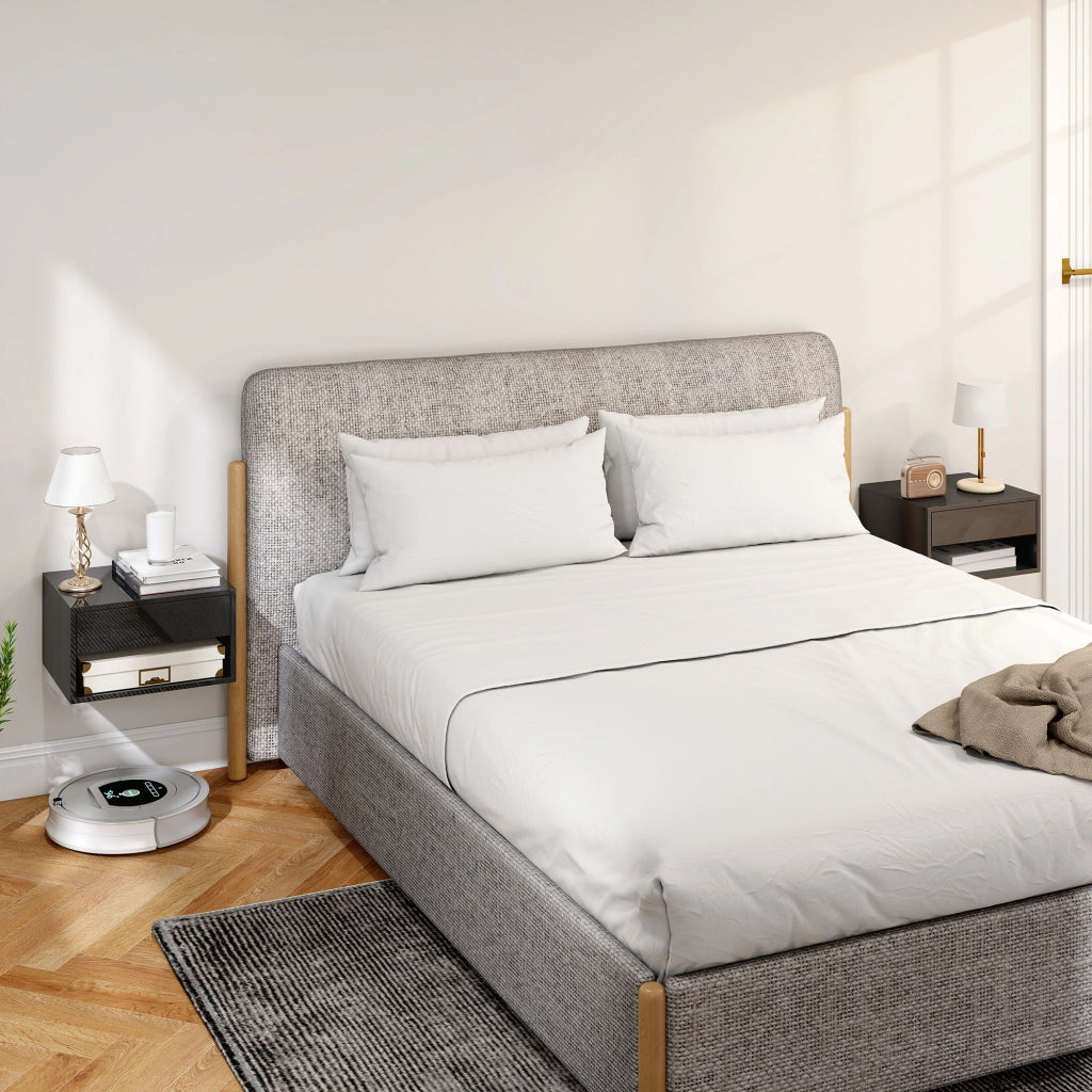Comodino a muro ¨C zephmum ¨C nero 37x32x21