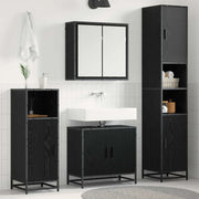 Set di mobili per il bagno 4 pcs Rovere Nero Legno multistrato 3402514