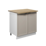 Mobile lavello cucina Fame-Line GrigioBeige/Bianco 80 cm con ripiano, PL Rovere Vicco