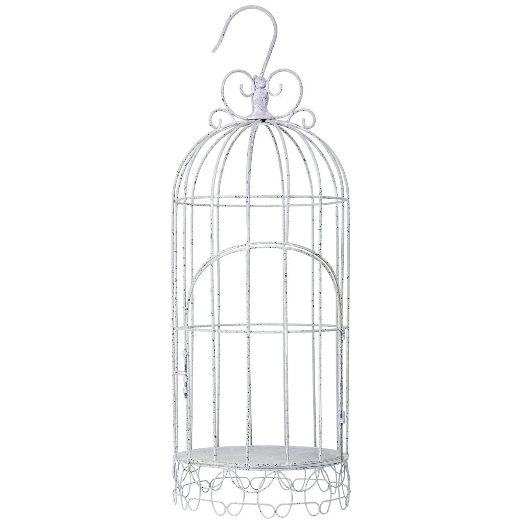 Gabbia decorativa in metallo grigio 28,58x28,58x81,28h cm
