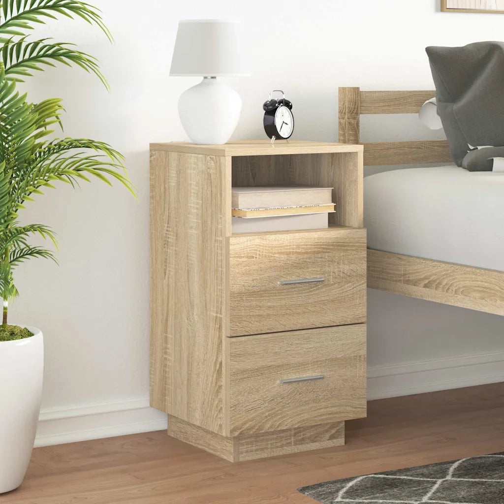Comodino con 2 Cassetti Rovere Sonoma 36x36x68 cm 858582