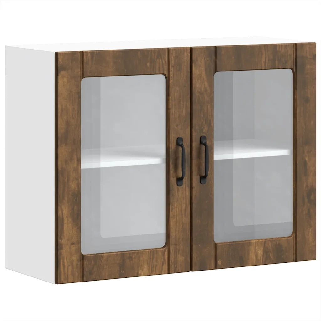 Pensile da Cucina con Porta in Vetro Lucca Rovere Fumo 853852