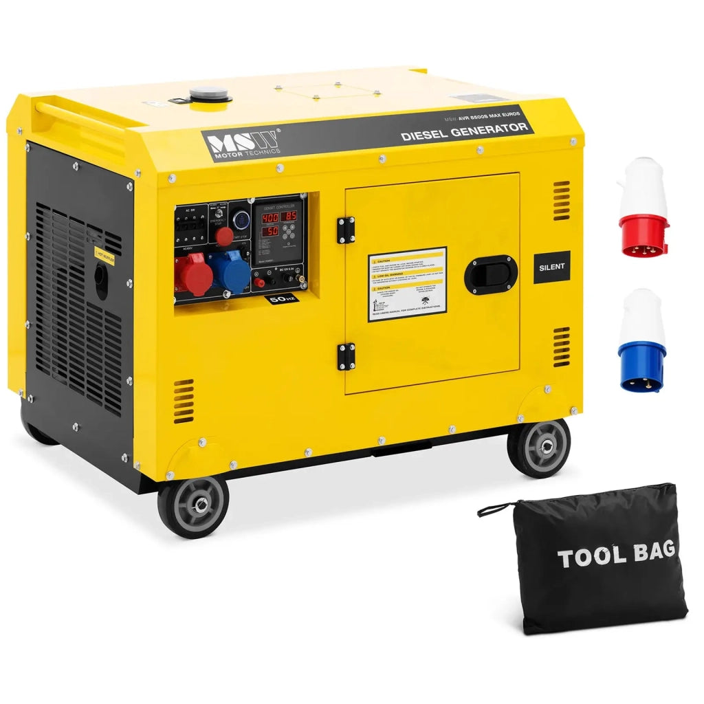 Generatore diesel da 7220/8500 watt serbatoio da 30 litri 240/400 volt mobile AVR Euro 5 lega di alluminio 14_0009126
