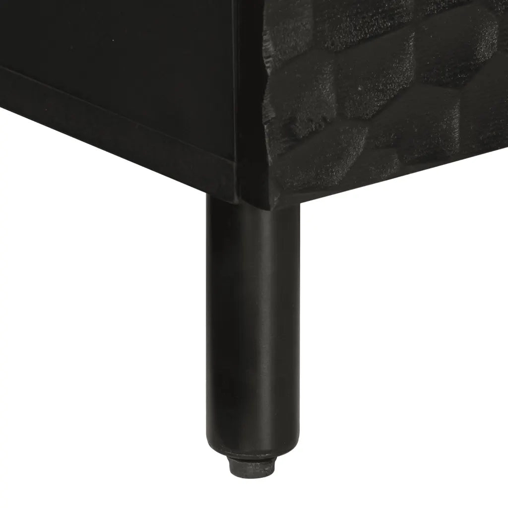 Mobile Porta TV Nero 70x33x46 cm in Legno Massello di Mango 356820