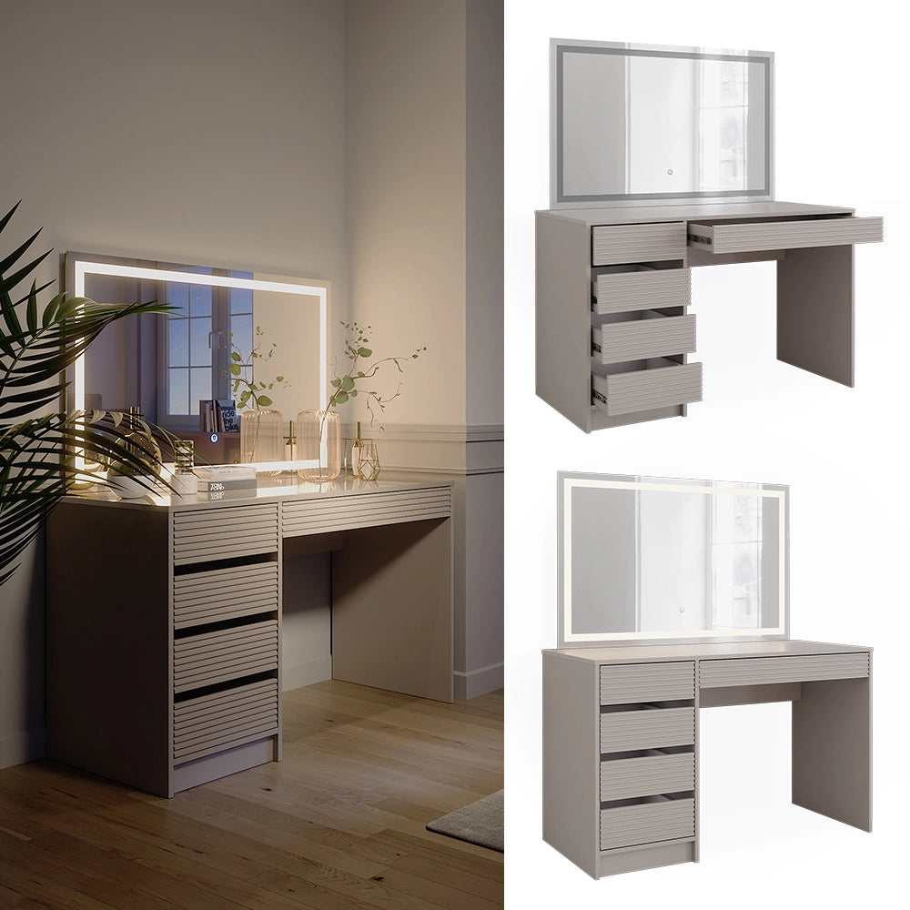 Vicco Tavolo da toilette Cachemire 120 cm con specchio a LED
