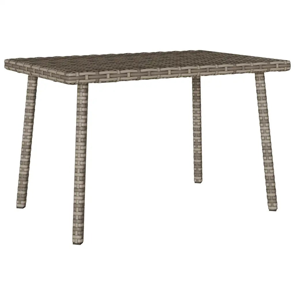 Tavolino da Giardino | Tavolino da esterno Rettangolare Grigio 60x40x37 cm Polyrattan