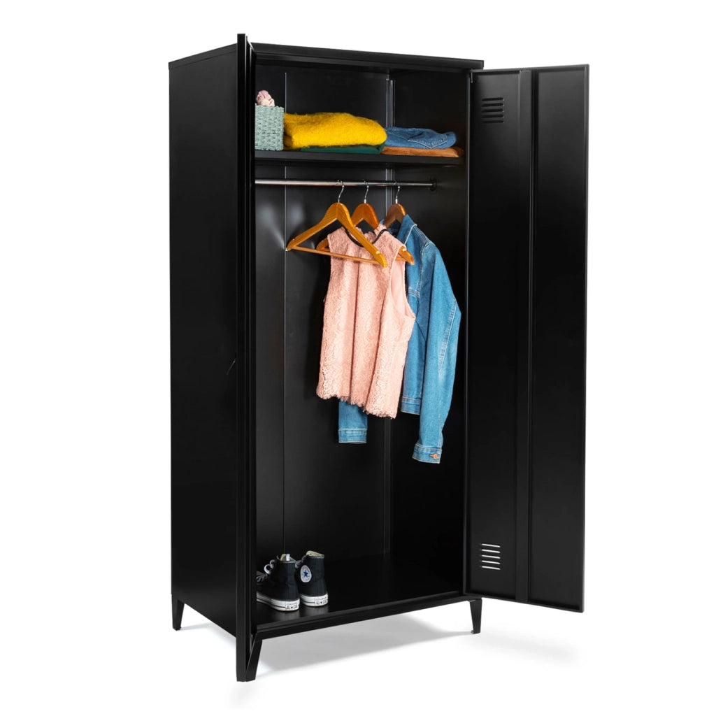 IDMarket - ESTEL Armadio a 2 ante in metallo nero