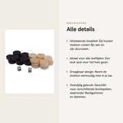 Set di sostituzione per backgammon da 32 pezzi - pezzi in legno - dadi - portatile - adatto per interni/esterni - diametro 19 mm