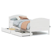 Letto singolo | Letto per adulti | Giroletto senza Materasso Bianco 100x200 cm Legno Massello Pino