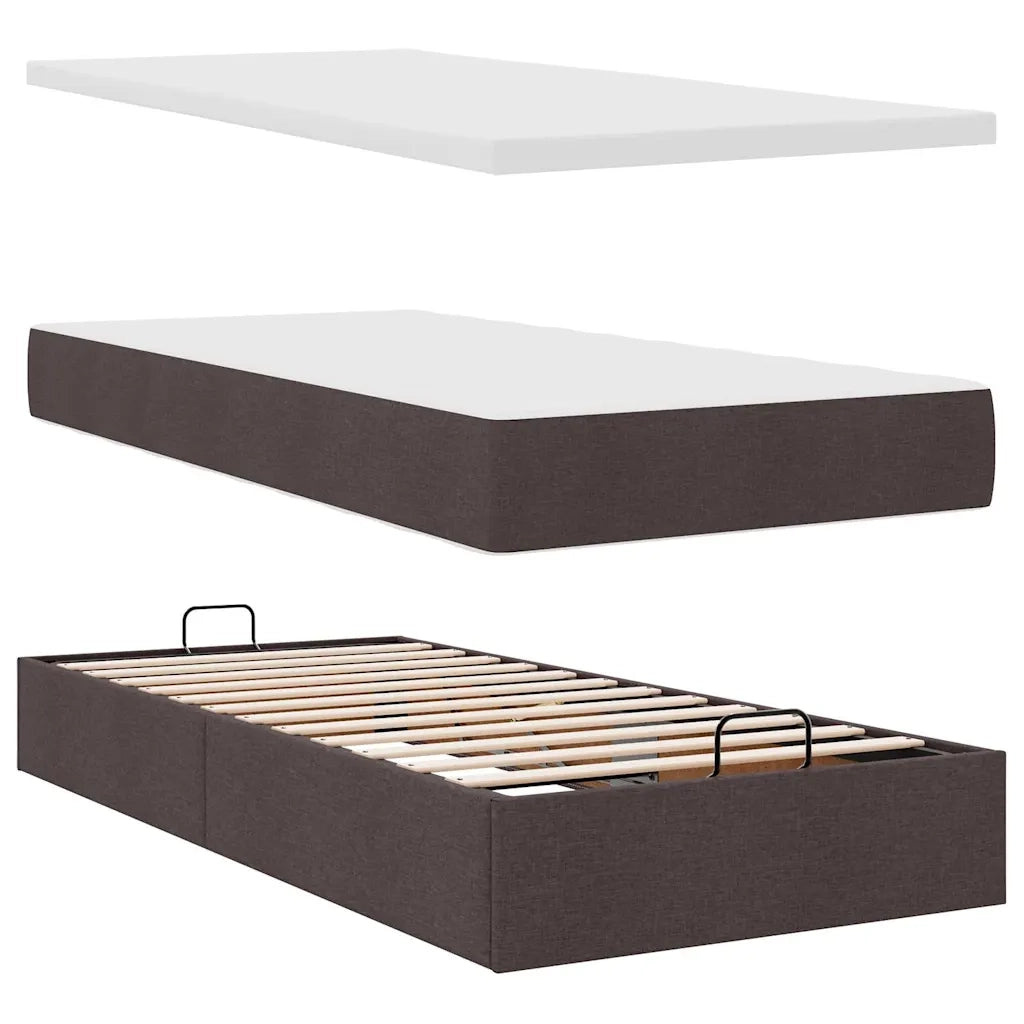 Struttura Letto Pouf con Materassi 200x200 cm in Tessuto 3312895