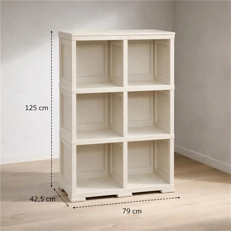 SCAFFALE 3 MODULI ANGORA 79X42,5X125 CM – LIBRERIA A VISTA SENZA ANTE PER ZONA LIVING E STUDIO
