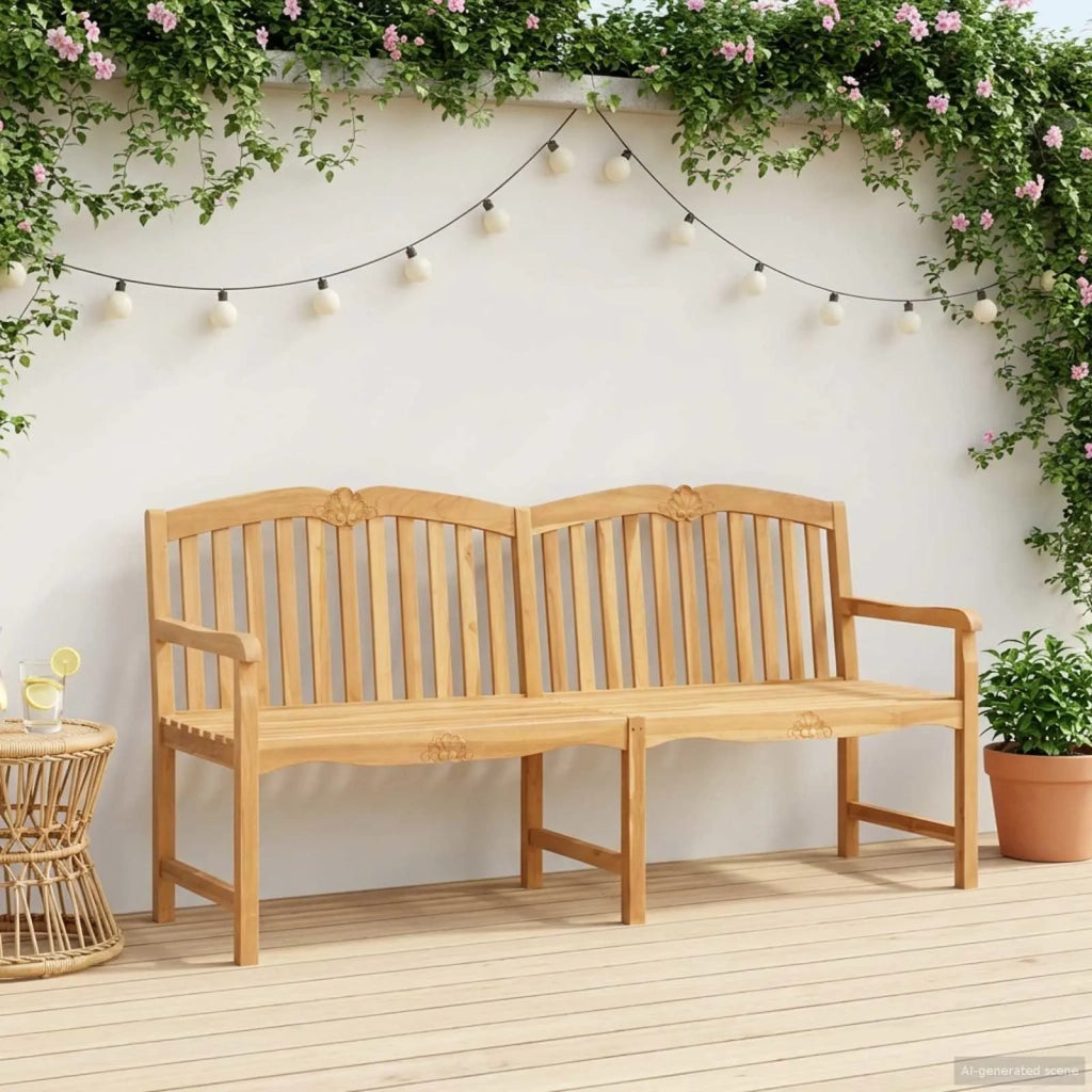 Panchina in legno intagliata a mano Naturale 180,5 x 60 x 96 cm