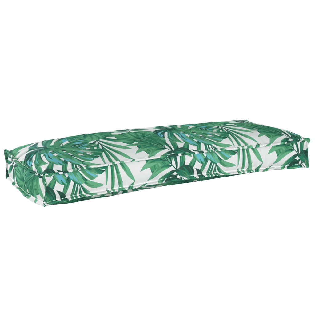 Cuscino per Pallet per Panchina Motivo a Foglia 100x40x8 cm Tessuto Oxford