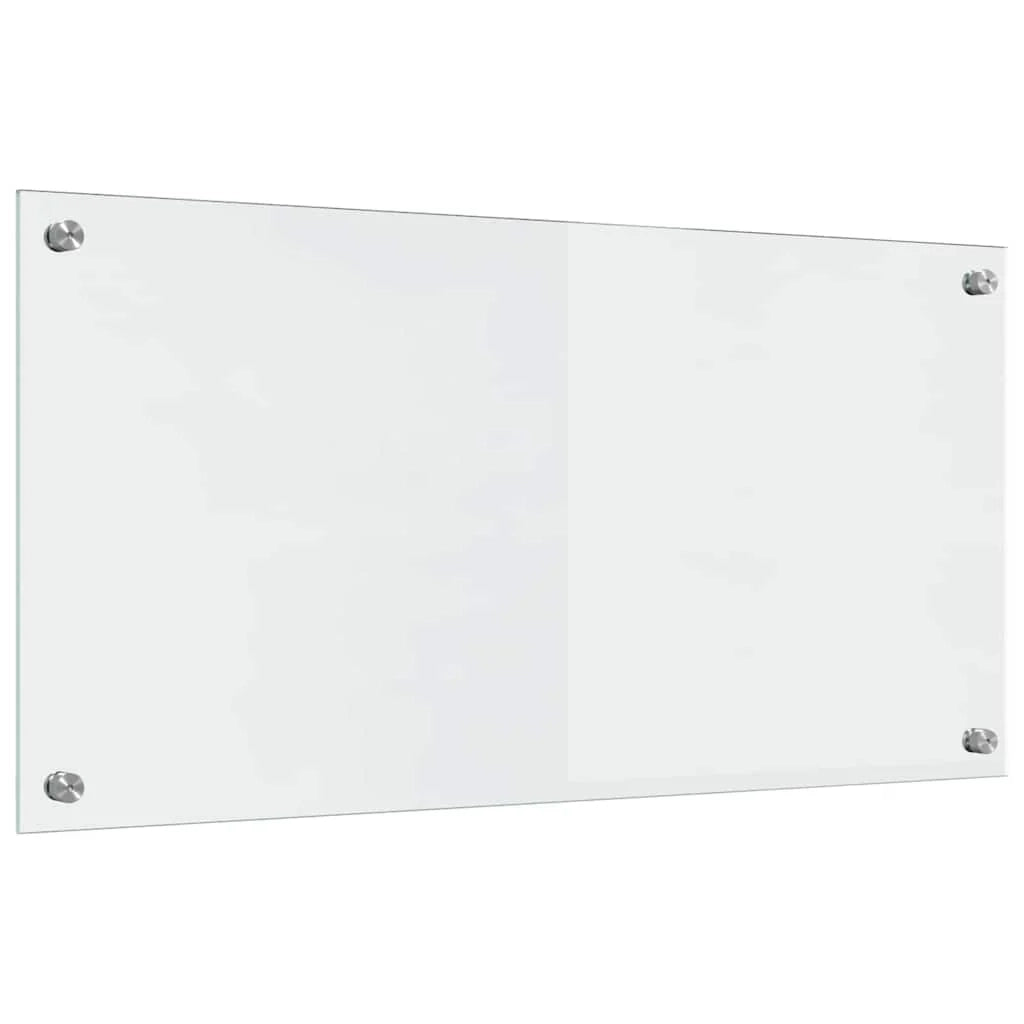 Set di 2 paraschizzi da cucina rettangolari moderni 80 x 40 cm in vetro temperato trasparente 02_0056297