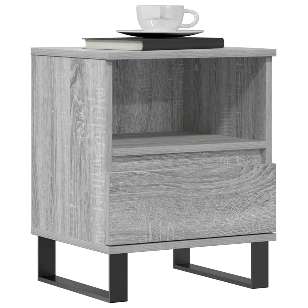 Comodini 2pz Grigio Sonoma 40x35x50 cm in Legno Multistrato 830649