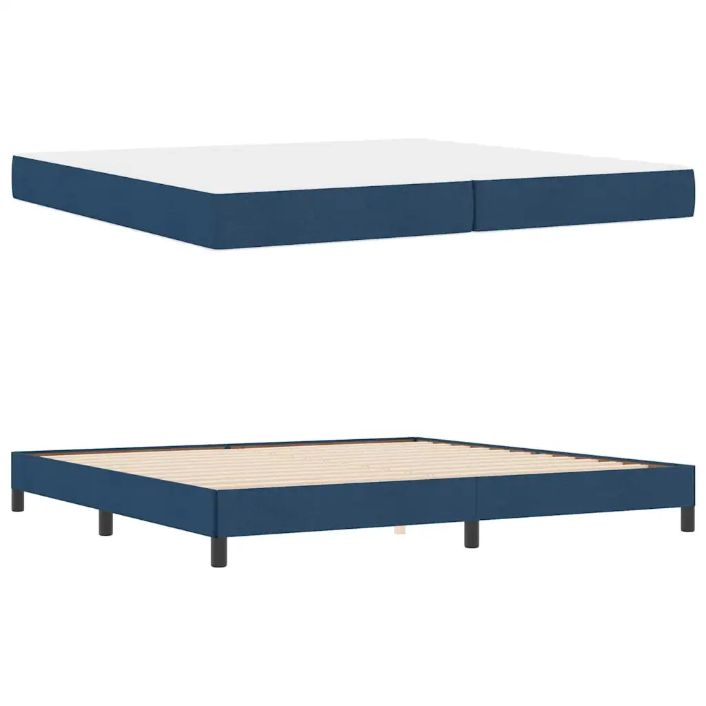 vidaXL Letto a molle con materasso Blu 200 x 200 cm Tessuto