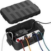 Cassetta per cavi extra grande, classe di impermeabilità IP54, scatola per cavi sicura per l'esterno, box elettrica resistente al tempo per la protezione dei pressaggi e dei collegamenti esterni (34,5 x 24 x 12 cm) - Nero