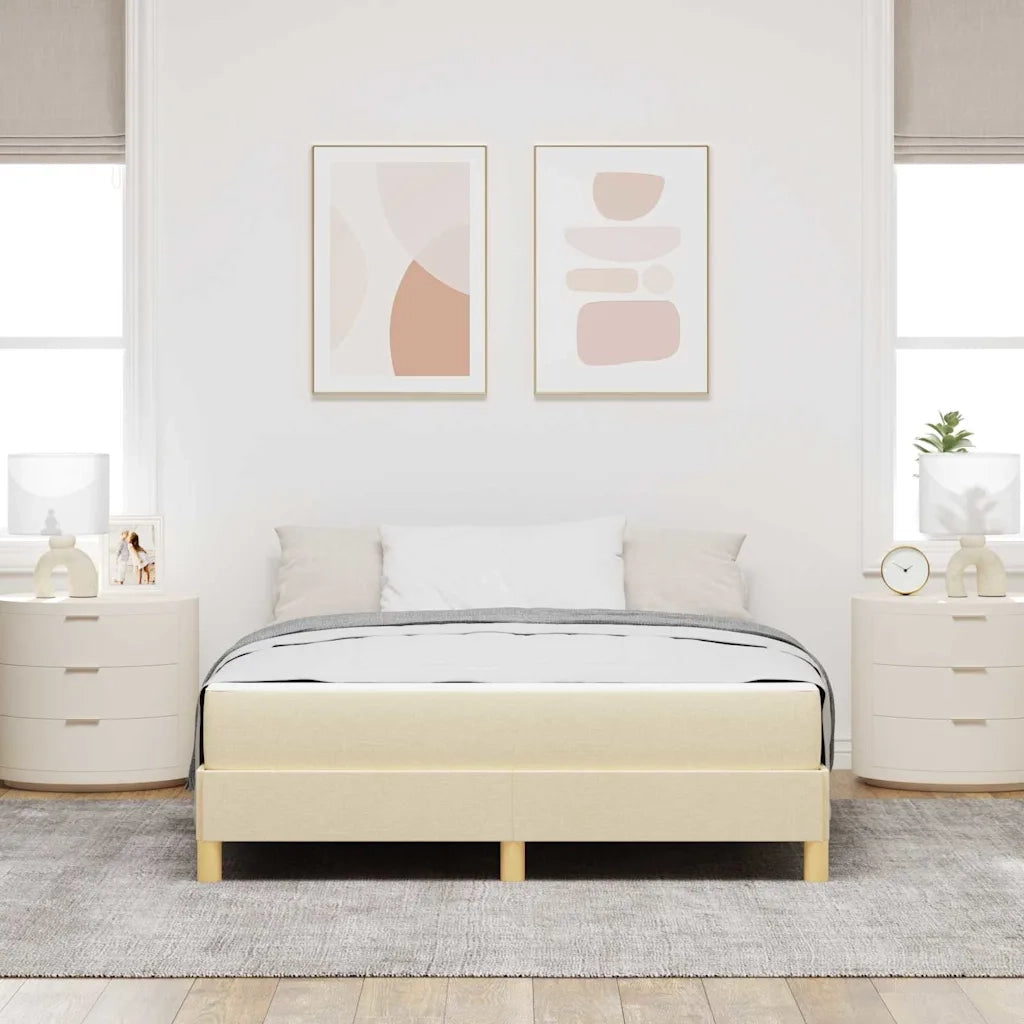 vidaXL Letto a molle Crema e Marrone 160 x 200 cm
