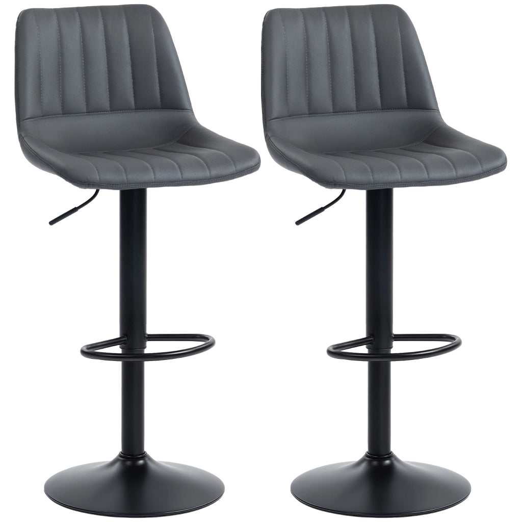 Sgabelli Bar 2 Pezzi Retr¨° con Poggiapiedi Altezza Regolabile ¨C Zephmum ¨C 43x49.5x111 cm