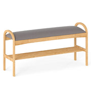Panca porta scarpe con cuscino scaffale in bambù ripiano 100,5x31x51 cm per ingresso corridoio-Panca imbottita per soggiorno camera da letto