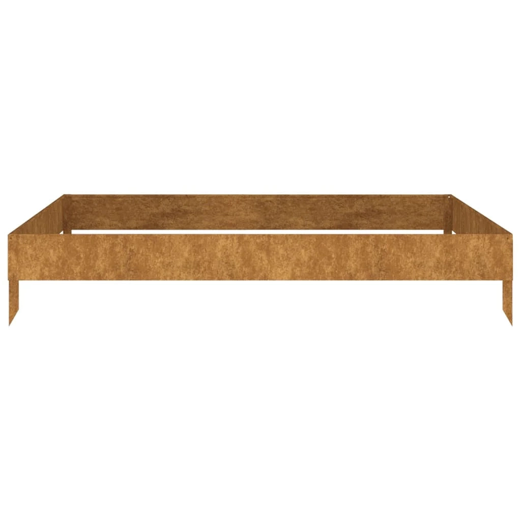 Fioriera rialzata per piante e fiori terrazza giardino 100 x 100 x 18,5 cm acciaio corten marrone 02_0039258