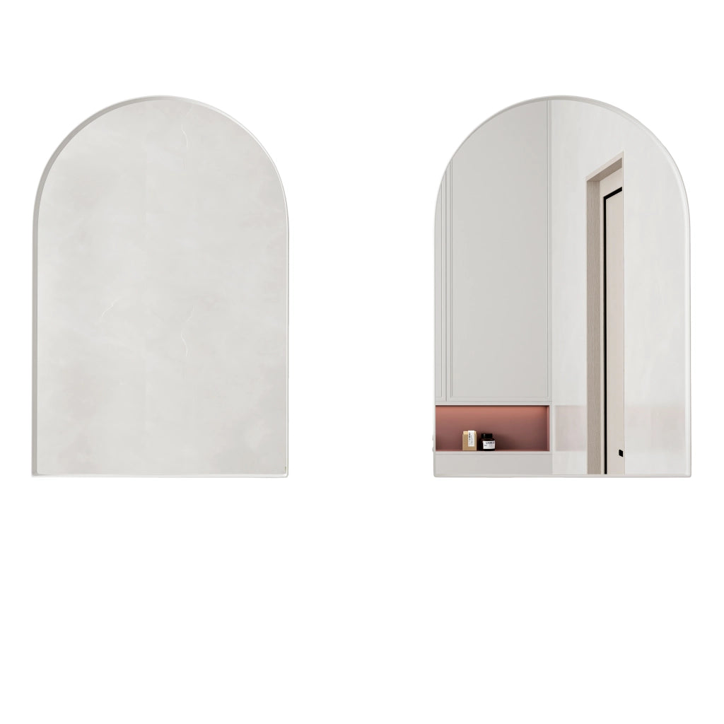 ARMADIO SPECCHIERA ad arco da parete o incasso in metallo bianco