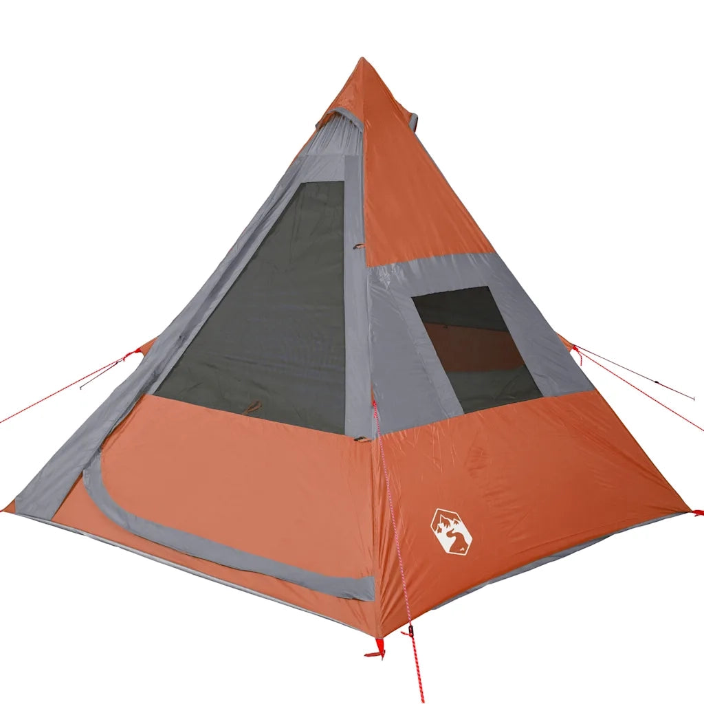 Tenda da Campeggio Tipi 7 Persone Arancione Impermeabile 94429