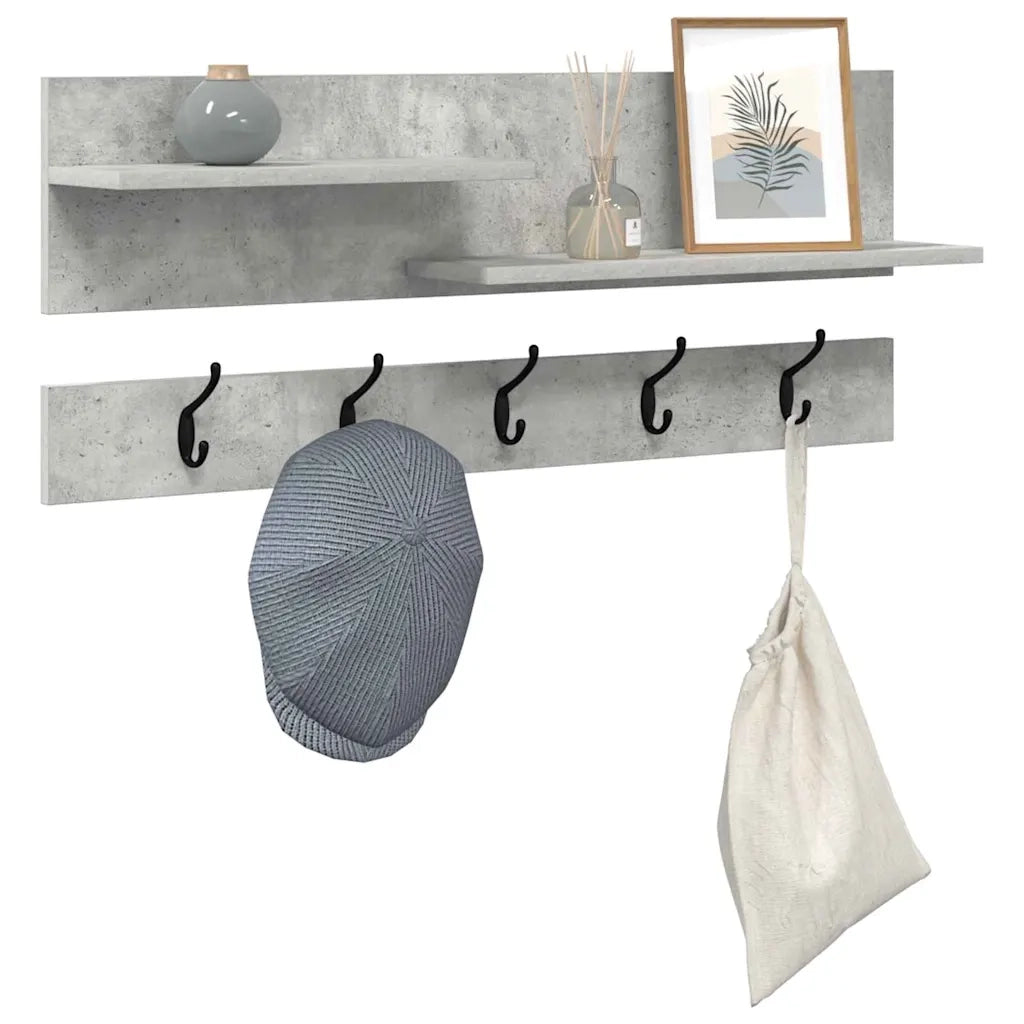 Appendiabiti a muro Grigio cemento 90 x 15 x 36 cm CFW2216744