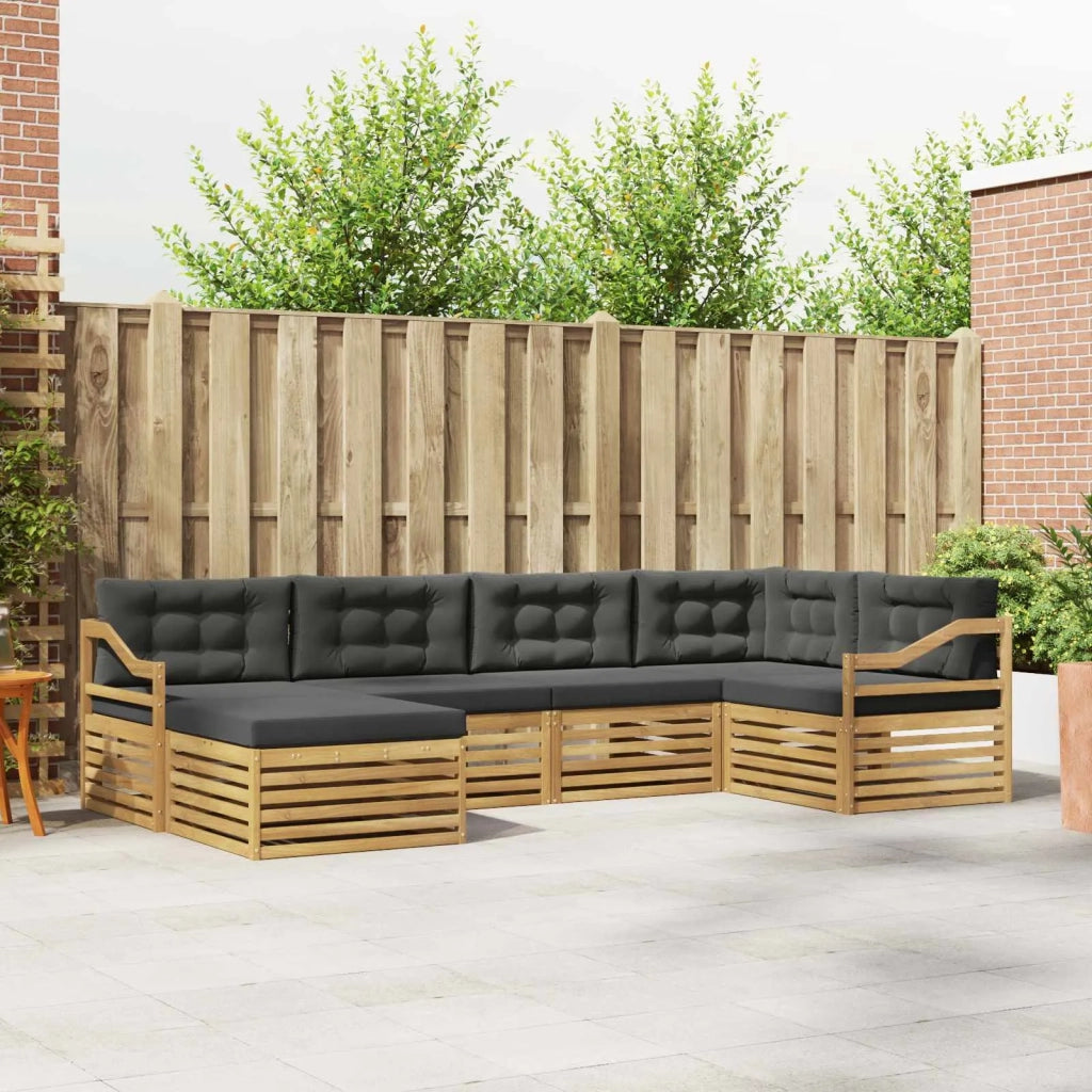 Set di divani da esterno 6 pz Bianco e Antracite Poliestere 3390782