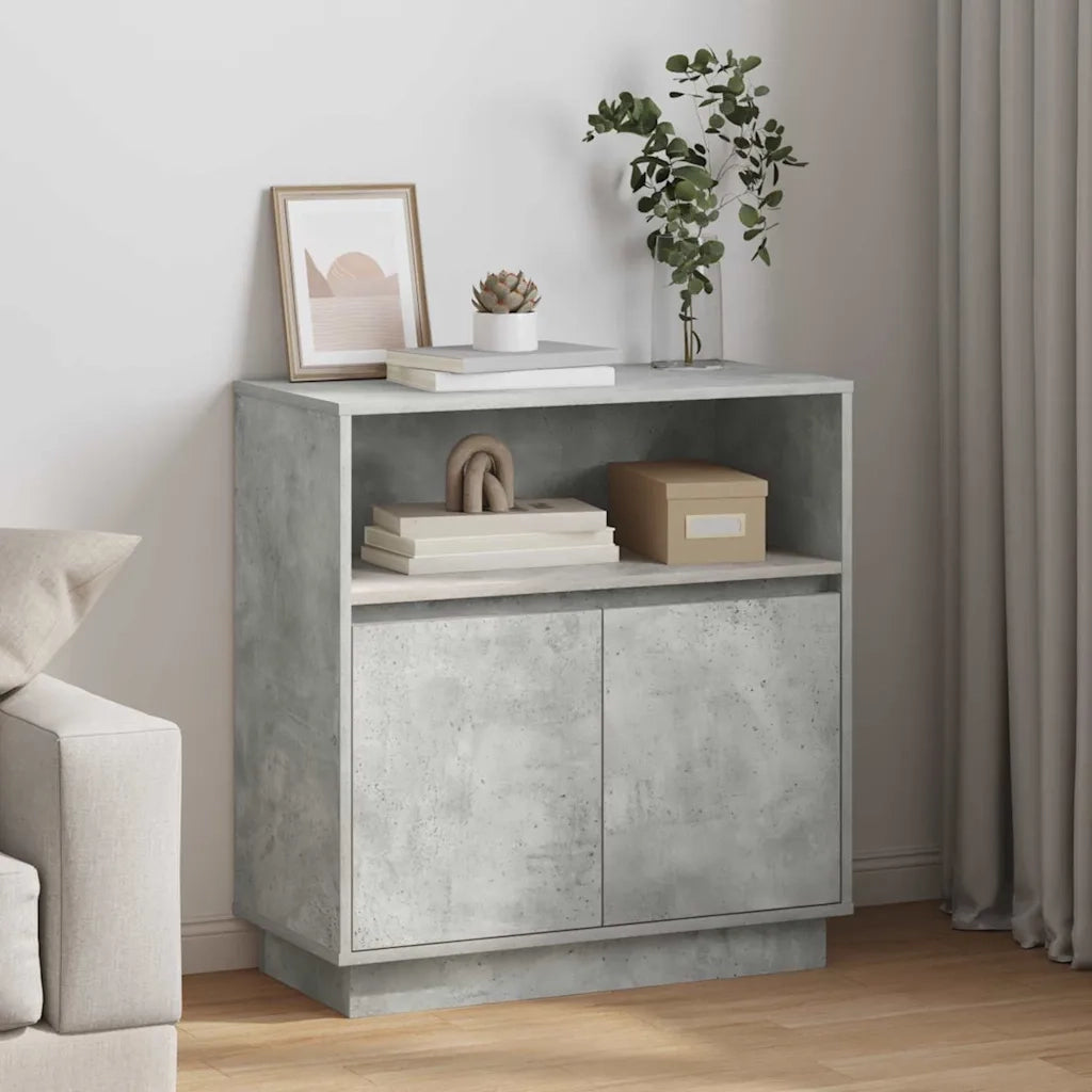 Madia LED Grigio cemento 71 x 34,5 x 75 cm Legno multistrato 869653
