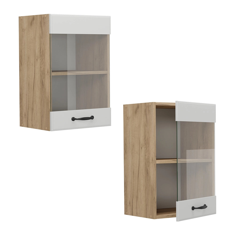 Vicco Mobile da cucina in vetro Bianco casa di campagna 40 cm