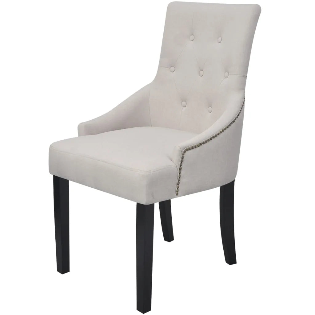 Sedie da Pranzo 4 pz Grigio Crema in Tessuto cod mxl 31448