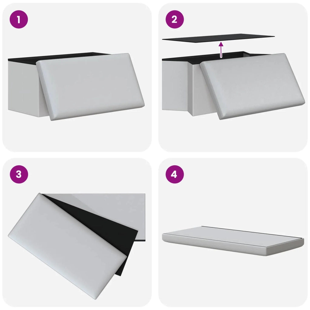 Panchina di stoccaggio pieghevole Bianco PVC 42045234