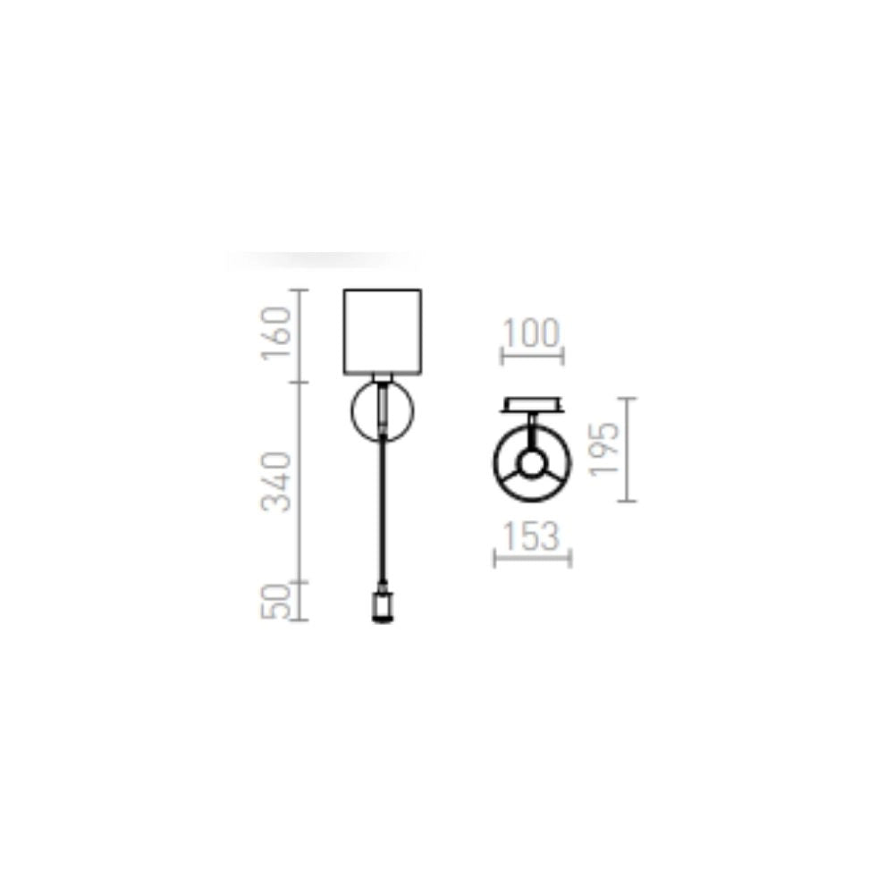Lampada VERSA da parete con paralume bianco opaco 230V E27 LED 42+3W 40° 3000K