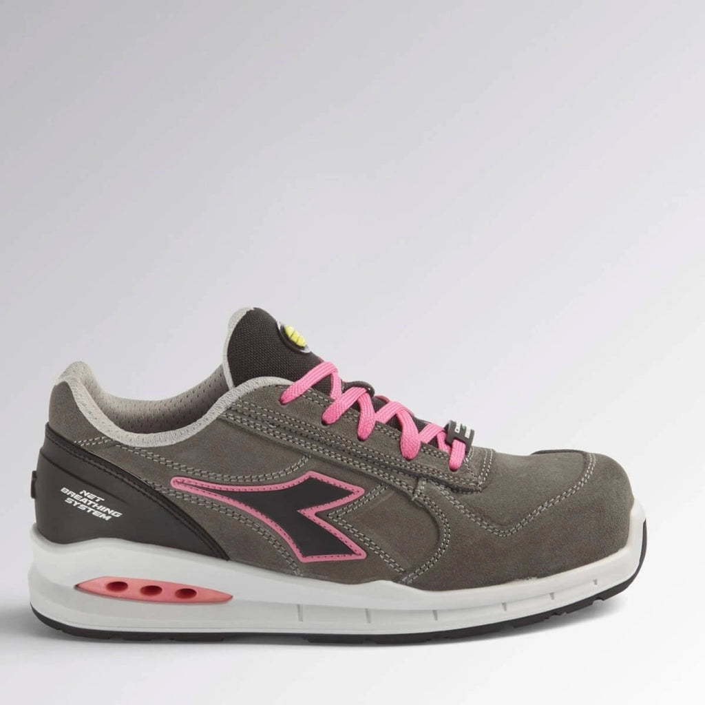 Run Net Airbox Low S3 SRC Scarpe Antinfortunistica Uomo/Donna in Pelle | Diadora Utility Grigio/Rosso/47